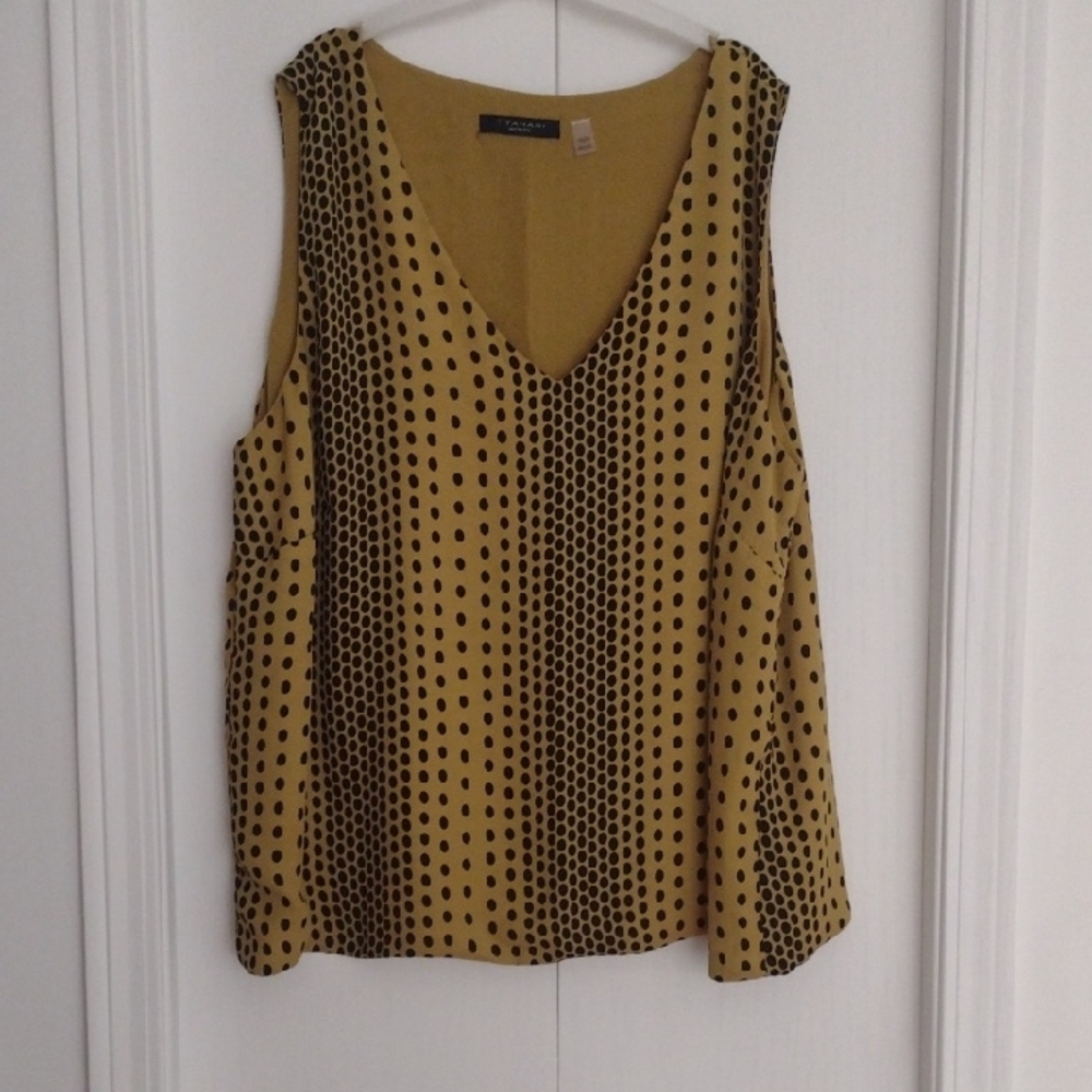 T Tahari Golden Mustard Sleeveless Tank Top Ptp 24"